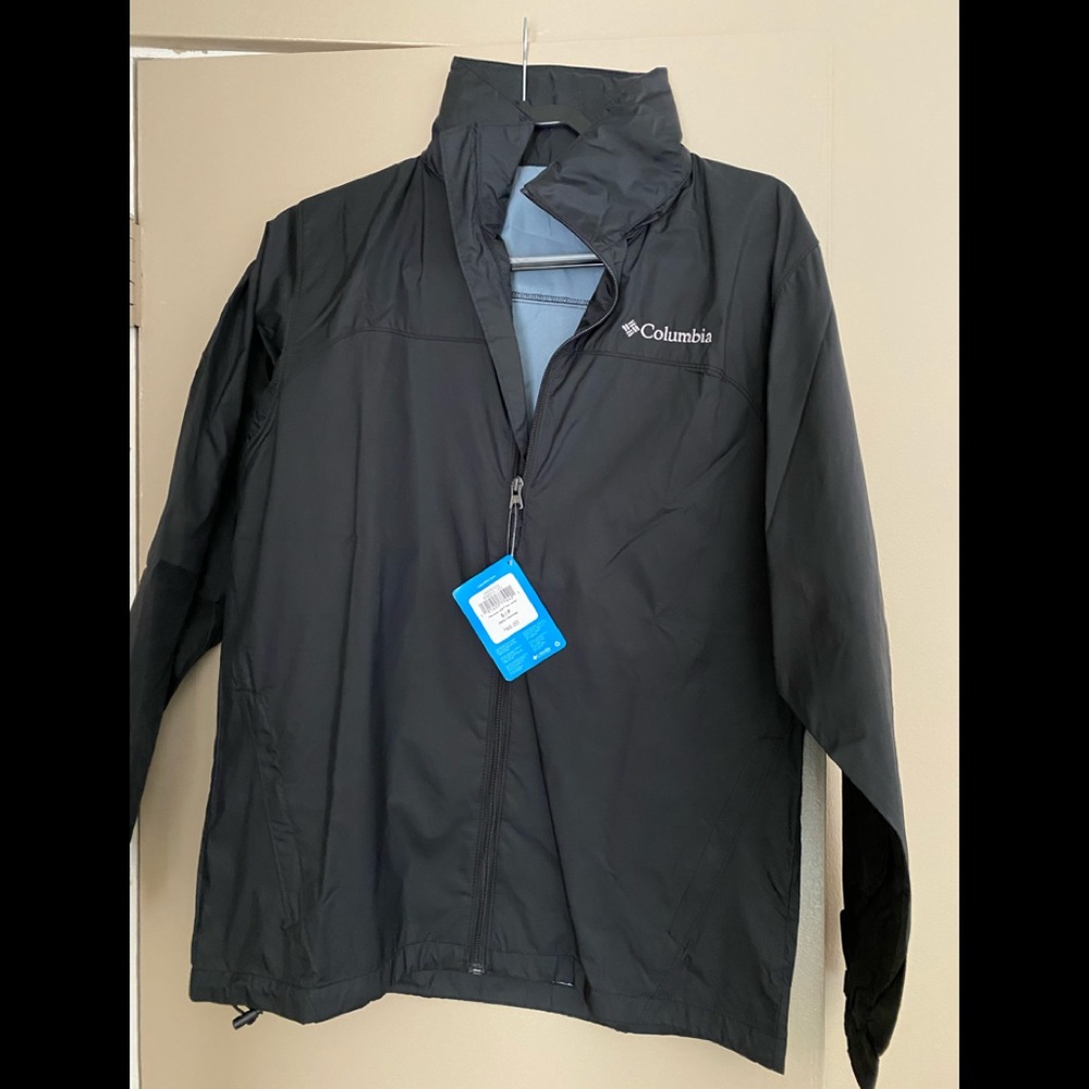 Black Columbia rain/windbreaker jacket